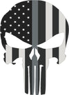 5" Skull Punisher BW Thin SILVER Line Shape Sticker Decal