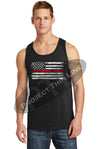 Thin RED Line Tattered Horizontal Flag Tank Top