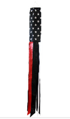 5' Thin RED Line American Flag Windsock