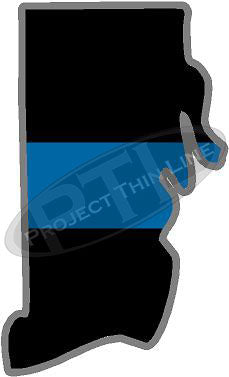 5" Rhode Island RI Thin Blue Line State Sticker Decal