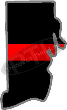 5" Rhode Island RI Thin Red Line State Sticker Decal