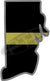 5" Rhode Island RI Thin Gold Line State Sticker Decal