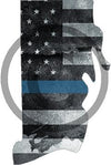 5" Rhode Island RI Tattered Thin Blue Line State Sticker Decal