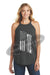 Tattered Thin SILVER Line American Flag Rocker Tank Top - FRONT