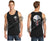 Thin BLUE / Red Line Tattered Punisher Skull inlayed with American Flag Tank Top