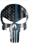 5" Skull Punisher Thin Blue Line Shape Sticker Decal