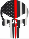 5" Skull Punisher BW Thin Red Line Shape Sticker Decal