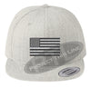 Heather Embroidered Thin Subdued / Tactical American Flag Flat Bill Snapback Cap