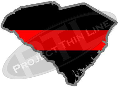5" South Carolina SC Thin Red Line State Sticker Decal