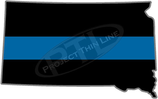 5" South Dakota SD Thin Blue Line State Sticker Decal