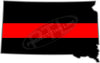 5" South Dakota SD Thin Red Line State Sticker Decal