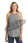 Grey Tattered Tactical - Subdued American Flag Rocker Tank Top - FRONT
