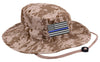 Embroidered Thin Blue Line American Flag Boonie Adjustable Hat