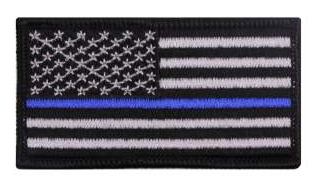 Thin Blue Line Flag Patch - Iron On