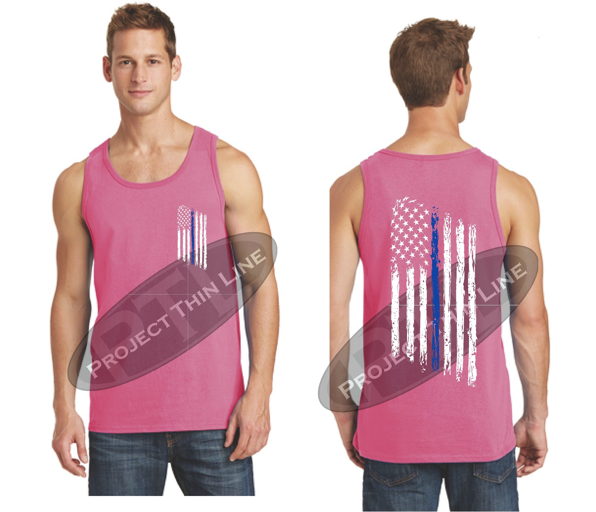 Project Thin Line Tactical Subdued American Flag Rocker Tank Top