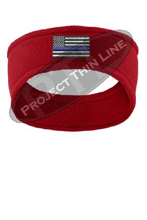 Thin BLUE Line American Flag Fleece Headband