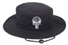 Black Boonie Hat with a Subdued Thin Blue Line Punisher