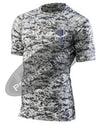 Digital Camo Embroidered Thin Blue Line Punisher Skull inlayed American Flag Short Sleeve Compression Shirt