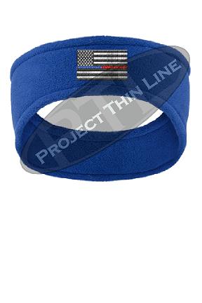 Thin BLUE / RED Line American Flag Fleece Headband