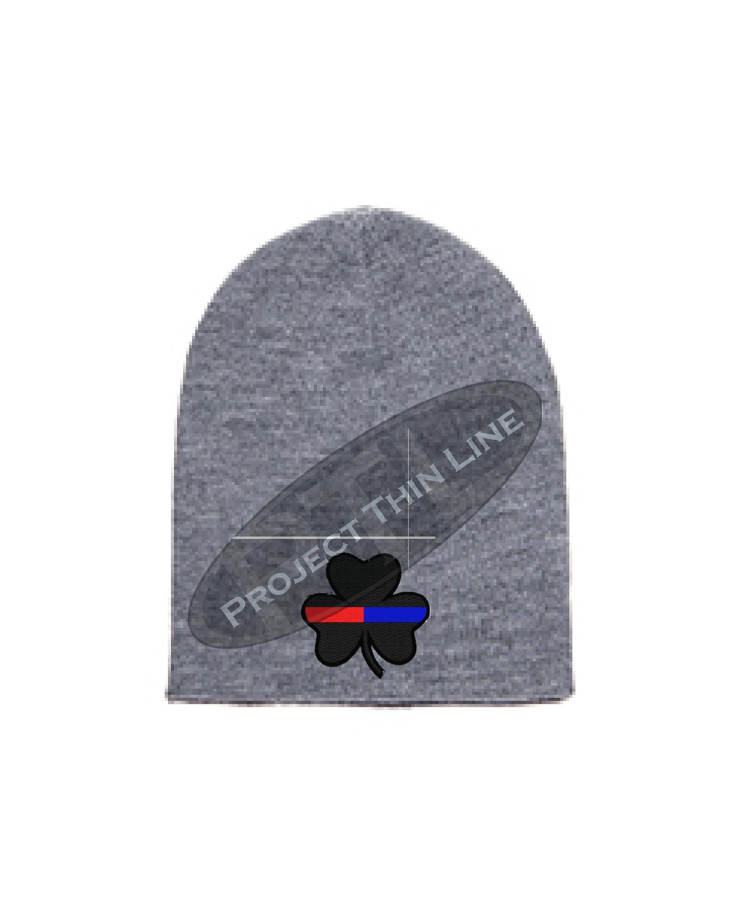 Thin Blue and Red Line Shamrock Skull Cap