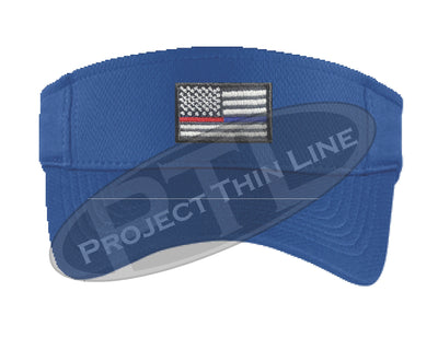 Blue Embroidered Thin Blue / Red Line American Flag Visor
