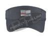 Grey Embroidered Thin Blue / Red Line American Flag Visor