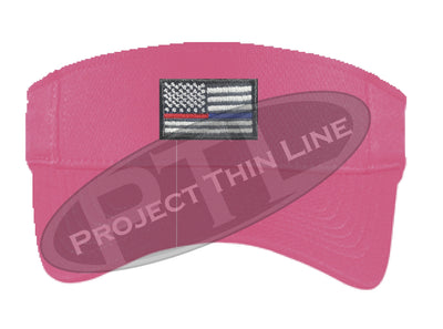 Pink Embroidered Thin Blue / Red Line American Flag Visor