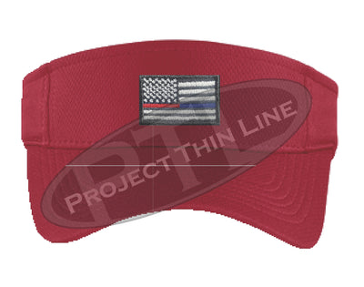 RED Embroidered Thin Blue / Red Line American Flag Visor