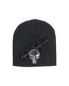 BLACK Thin BLUE / RED Line PUNISHER Skull inlayed with American Flag FLEECE LINED Skull Cap