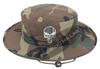 Camouflage Boonie Hat with embroidered Subdued Thin GREEN Line Punisher