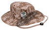 Desert Camouflage Boonie Hat with embroidered Subdued Thin GREEN Line Punisher 