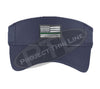 Navy Blue Embroidered Thin Green Line American Flag Visor
