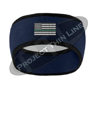 Thin GREEN Line American Flag 2 Tone Color Fleece Headband