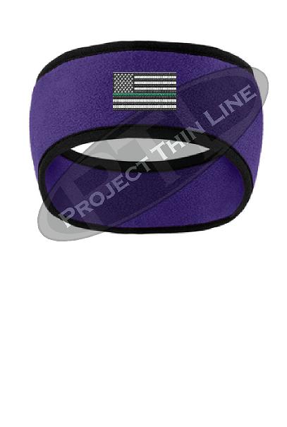 Thin GREEN Line American Flag 2 Tone Color Fleece Headband