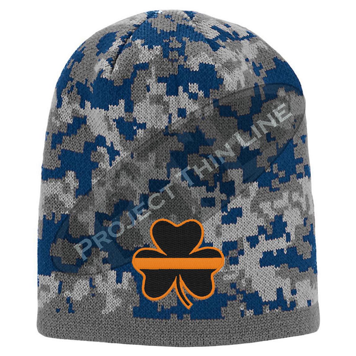 Thin Orange Line Shamrock Skull Cap