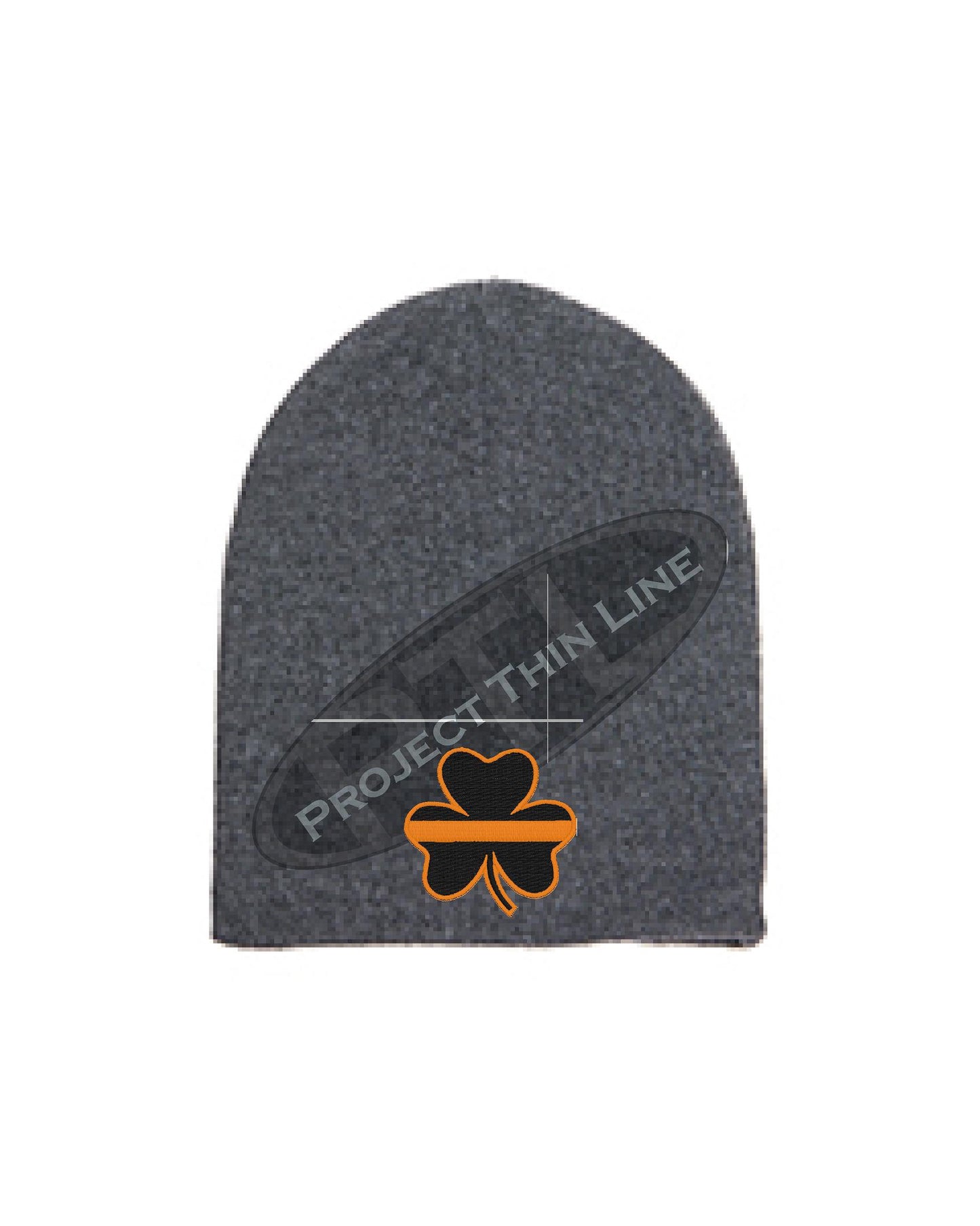 Thin Orange Line Shamrock Skull Cap