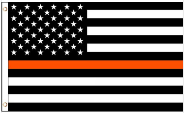 3' x 5' Poly USA Thin ORANGE Line American Flag