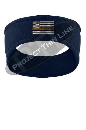 Thin Orange Line American Flag Fleece Headband