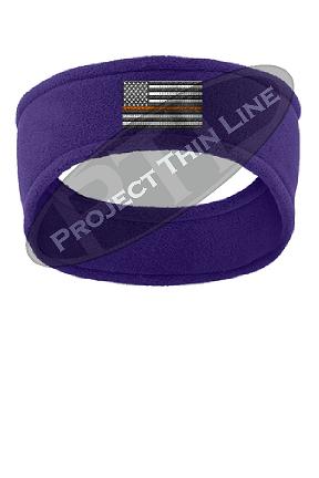 Thin Orange Line American Flag Fleece Headband
