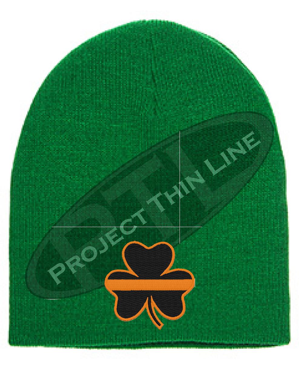 Thin Orange Line Shamrock Skull Cap