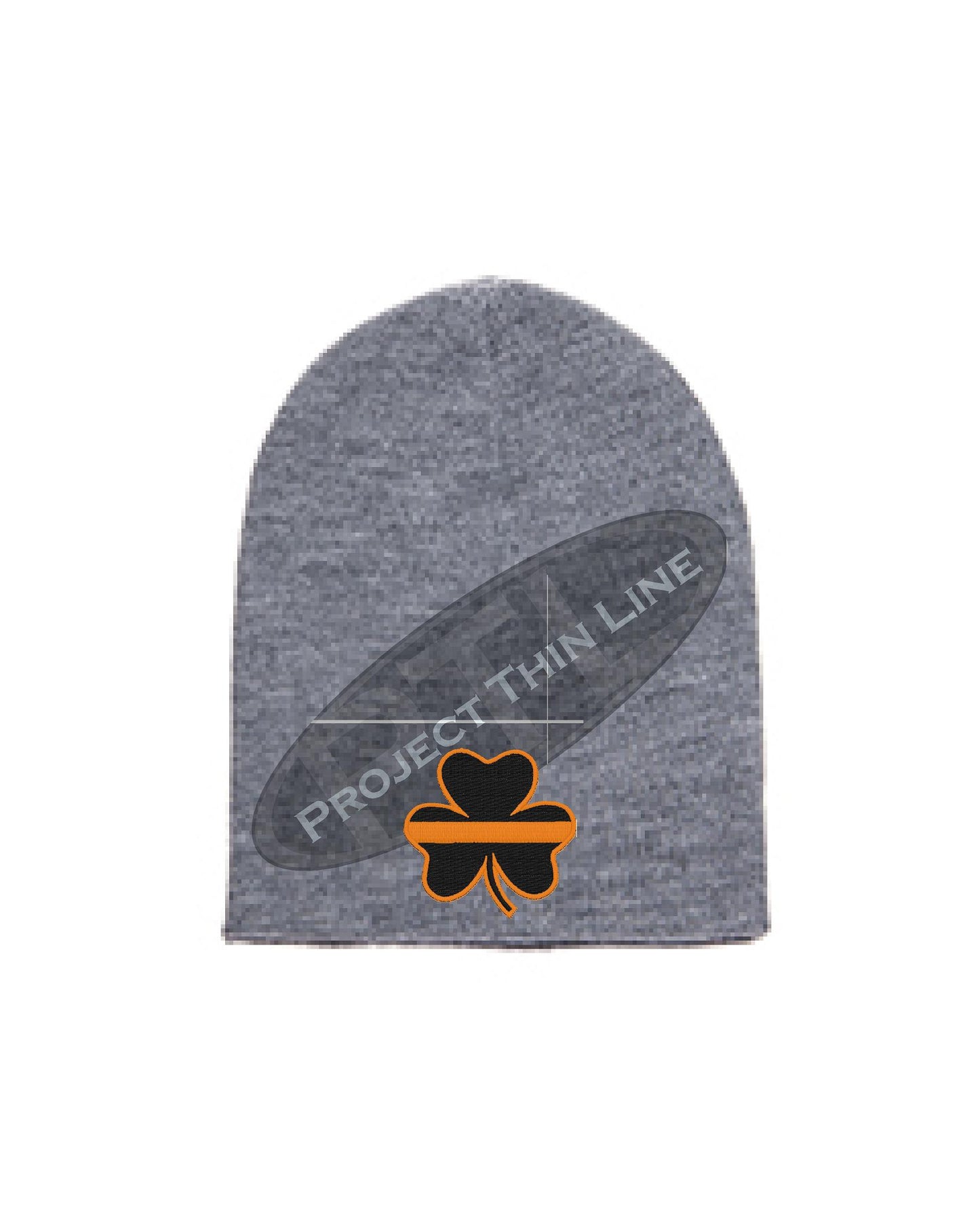 Thin Orange Line Shamrock Skull Cap