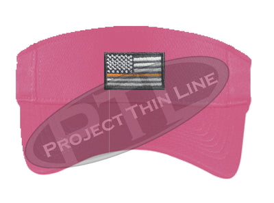 Pink Embroidered Thin Orange Line American Flag Visor