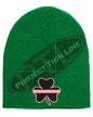 Thin PINK Line Shamrock Skull Cap