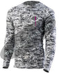 Digital Camo Embroidered Thin PINK Line Punisher Skull inlayed American Flag Long Sleeve Compression Shirt