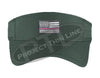 Green Embroidered Thin Pink Line American Flag Visor