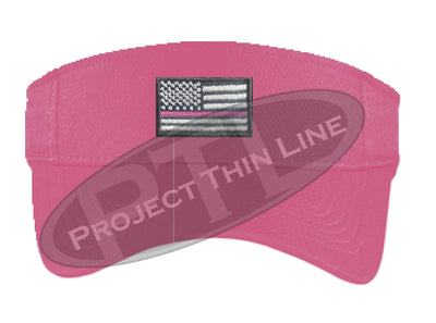 Pink Embroidered Thin Pink Line American Flag Visor