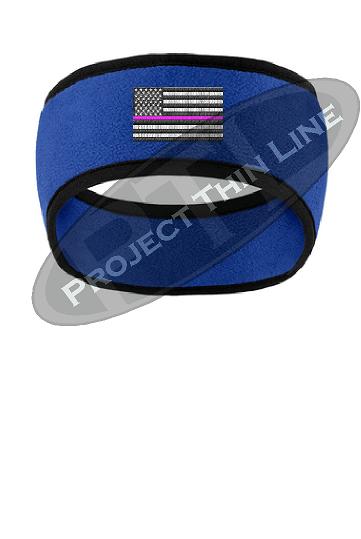Thin Pink Line American Flag 2 Tone Color Fleece Headband