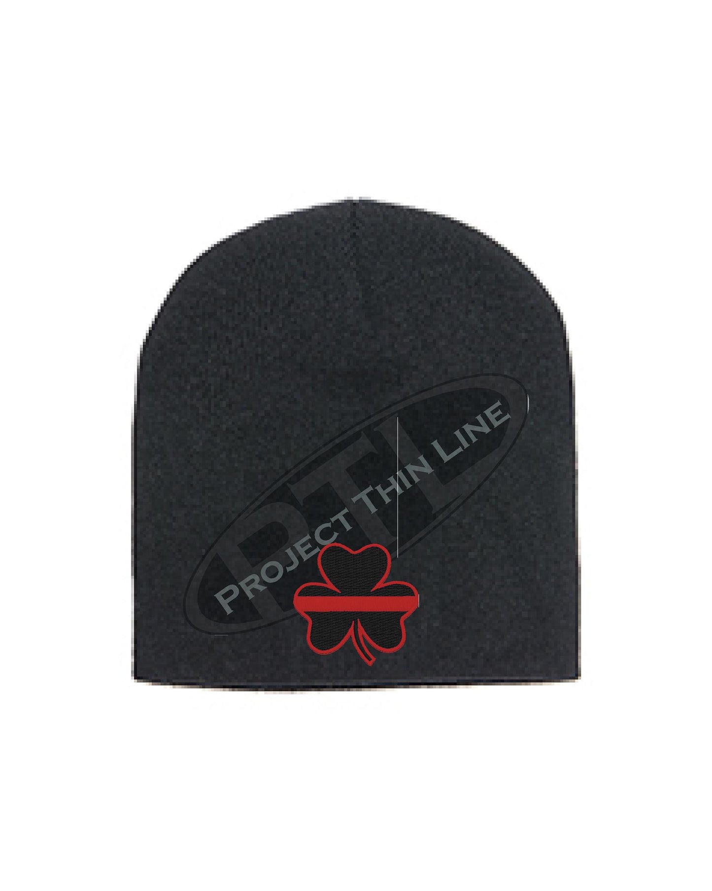 Thin RED Line Shamrock Skull Cap