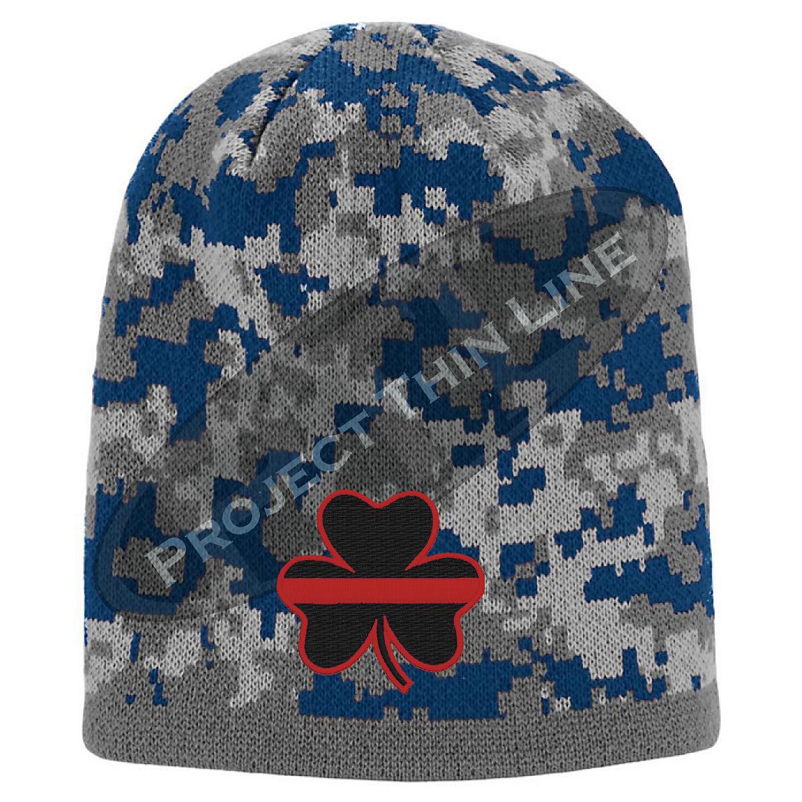 Thin RED Line Shamrock Skull Cap