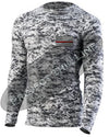 Digital Camo Embroidered Thin RED Line American Flag Long Sleeve Compression Shirt